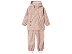 Lil Atelier rainwear adobe pink with swan print